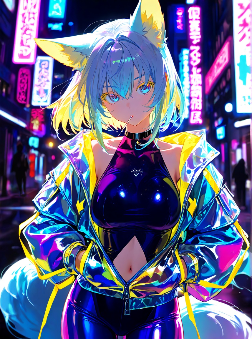 artist:[ekrea jan|yoneyama mai|diyokama|say hana|quasarcake],  1girl,  fox girl on Tensor.Art