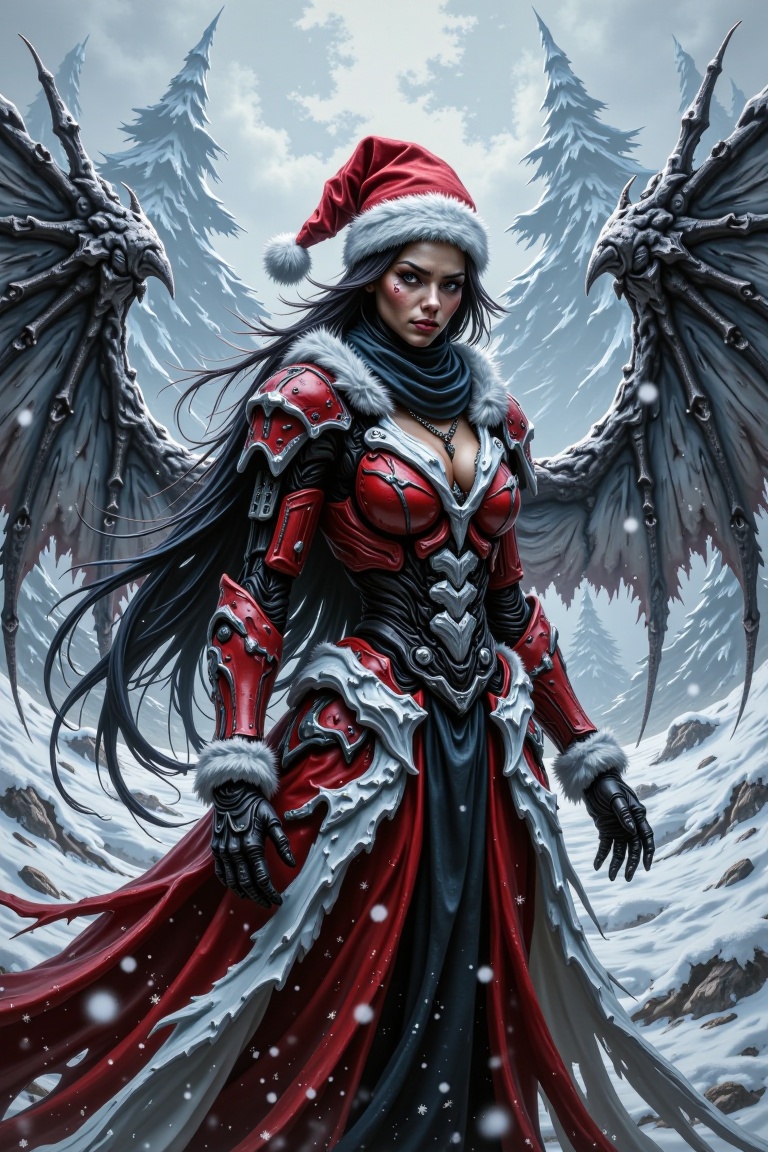 north_rest,  a masterpiece image of a stunningly beautiful woman wearing festive Christmas attire,  including an expensive...