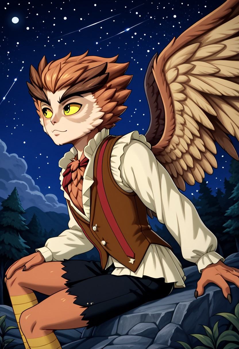 high definition herneval,  feathered,  wings on Tensor.Art