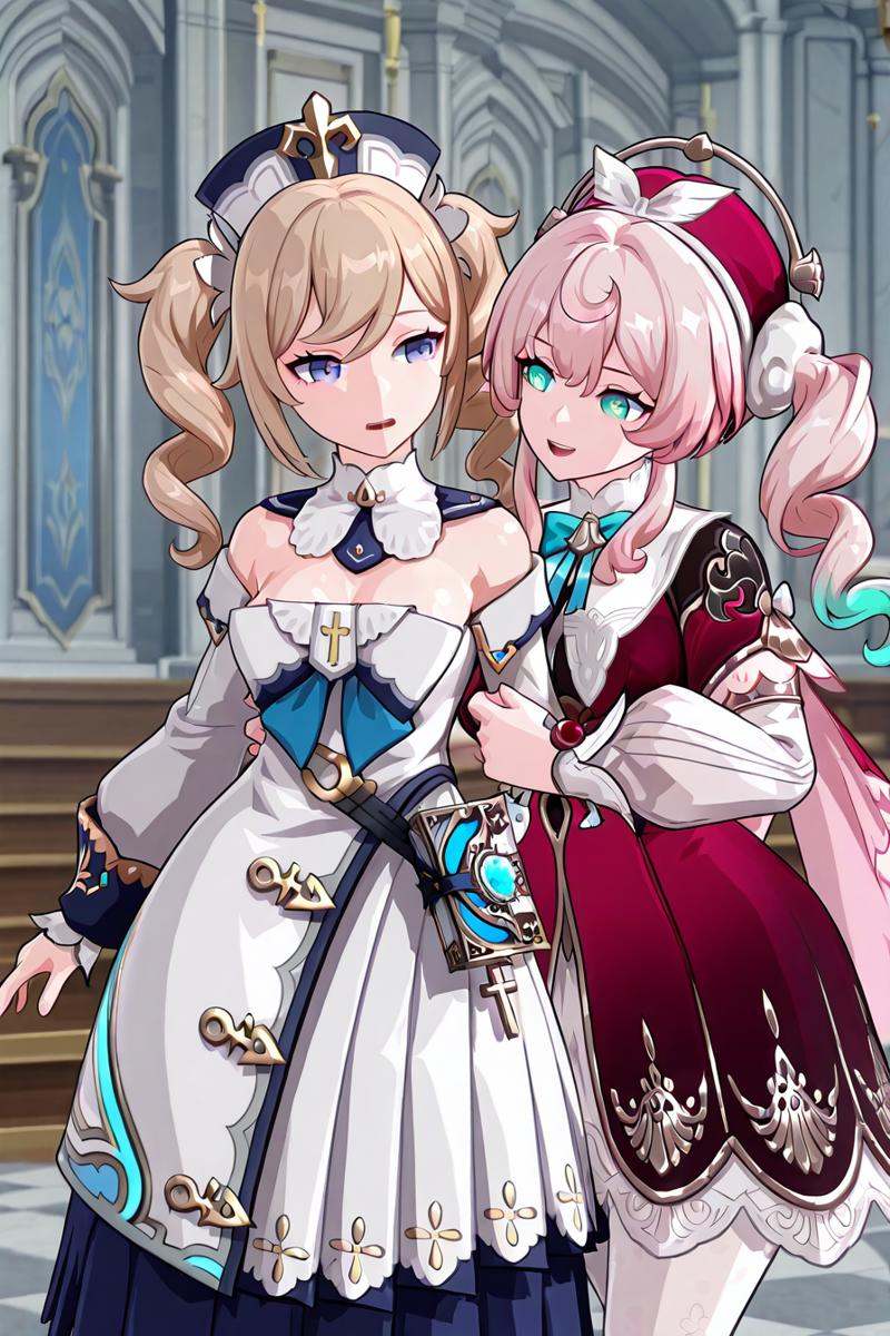 shiny skin,  posing,  2girls on Tensor.Art