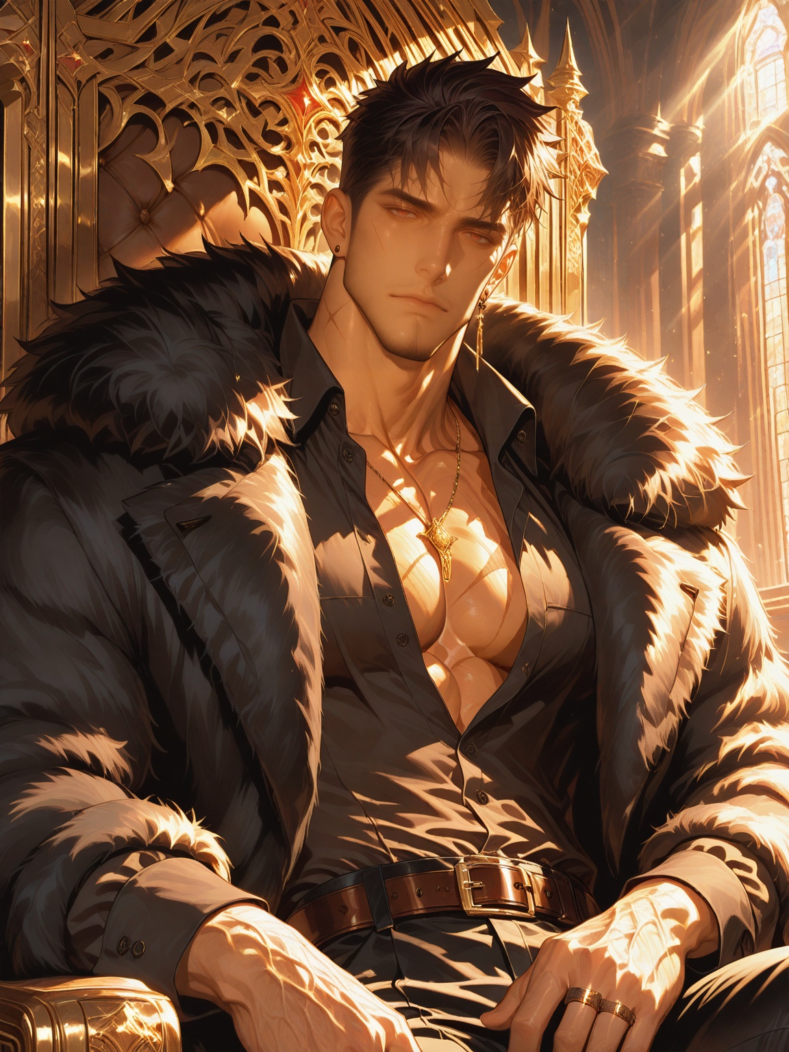 1boy,  male focus,  pectorals on Tensor.Art