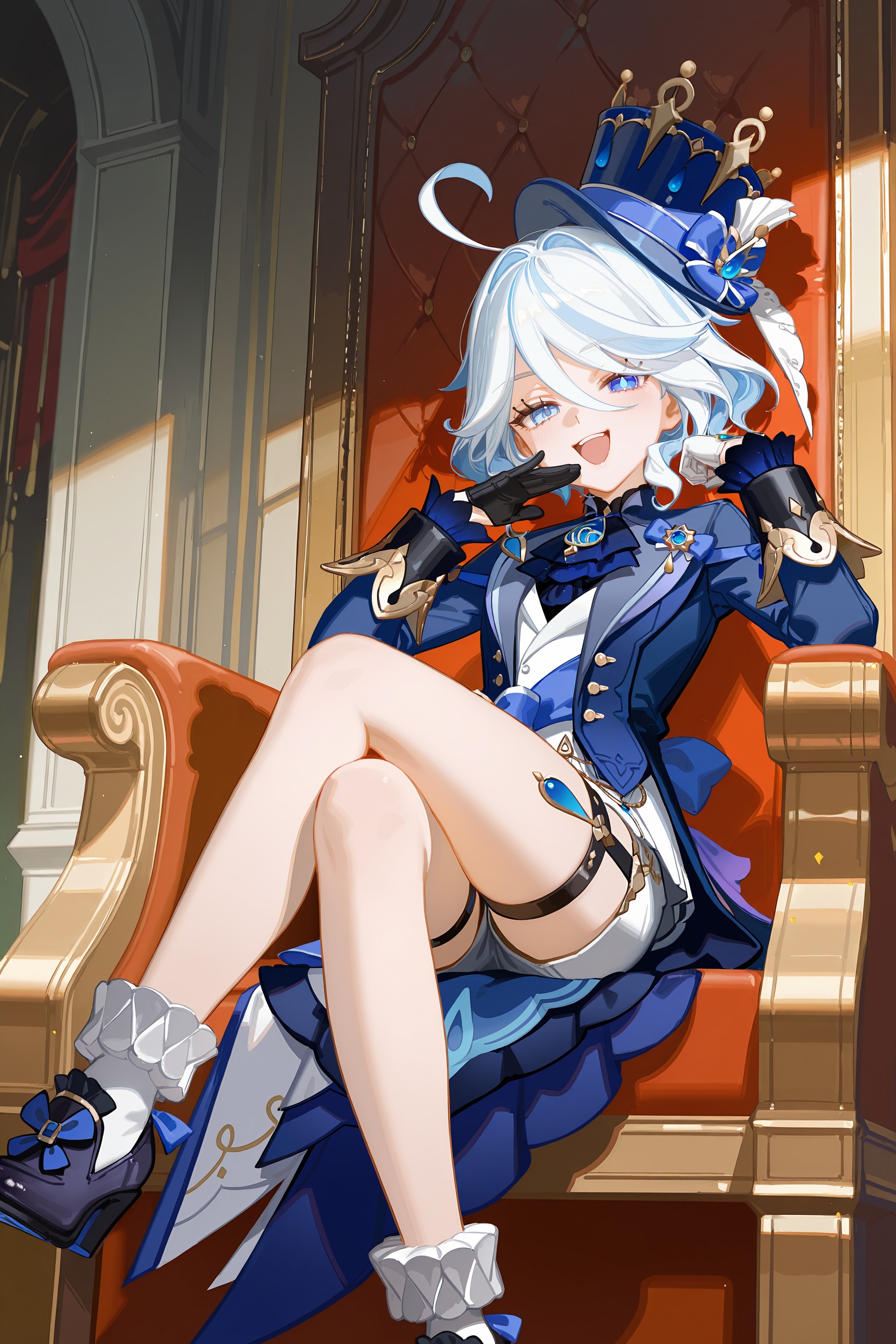 1girl,  furina \(genshin impact\),  short hair on Tensor.Art