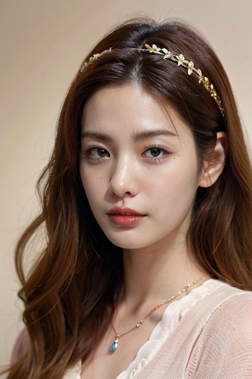 a high-resolution,  softly lit full body photograph featuring an asian young woman with a delicate,  ethereal appearance....