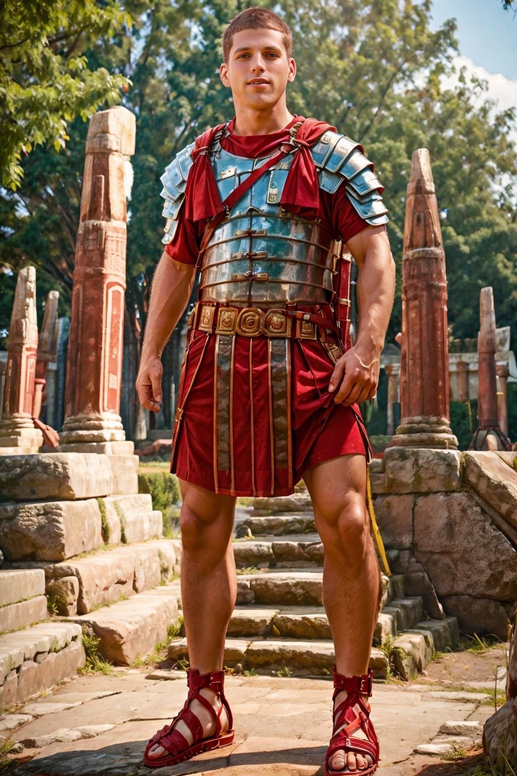 outdoors,  standing in front of Roman temple,  Roman pillars on Tensor.Art