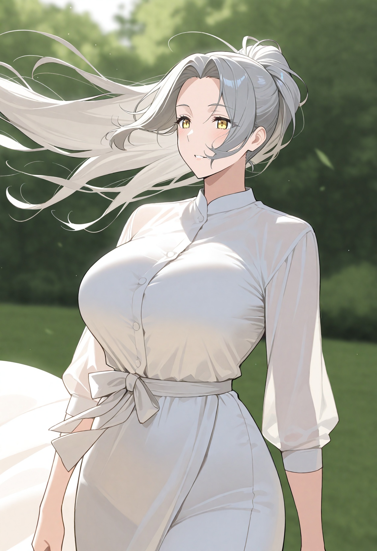 1girl,  mature woman,  yellow eyes on Tensor.Art