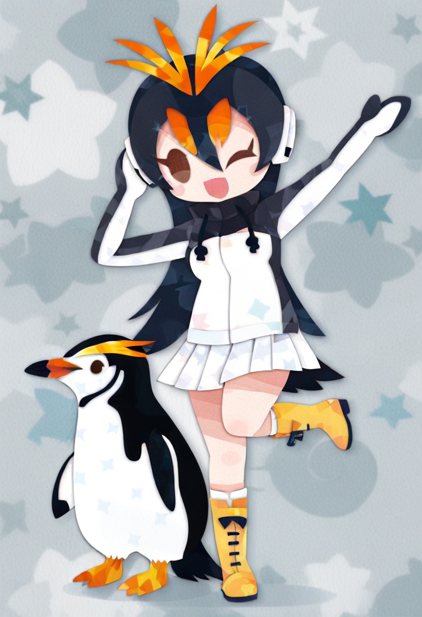 chibi,  1girl,  penguin on Tensor.Art