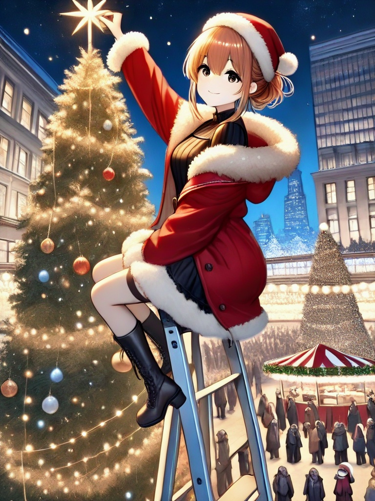 masterpiece,  best quality,  christmas tree with festive lights on Tensor.Art