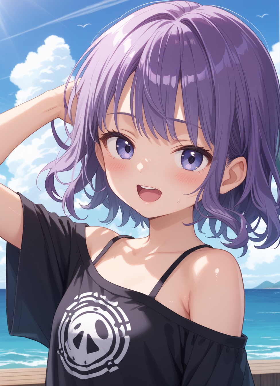 1girl,  solo,  purple hair on Tensor.Art