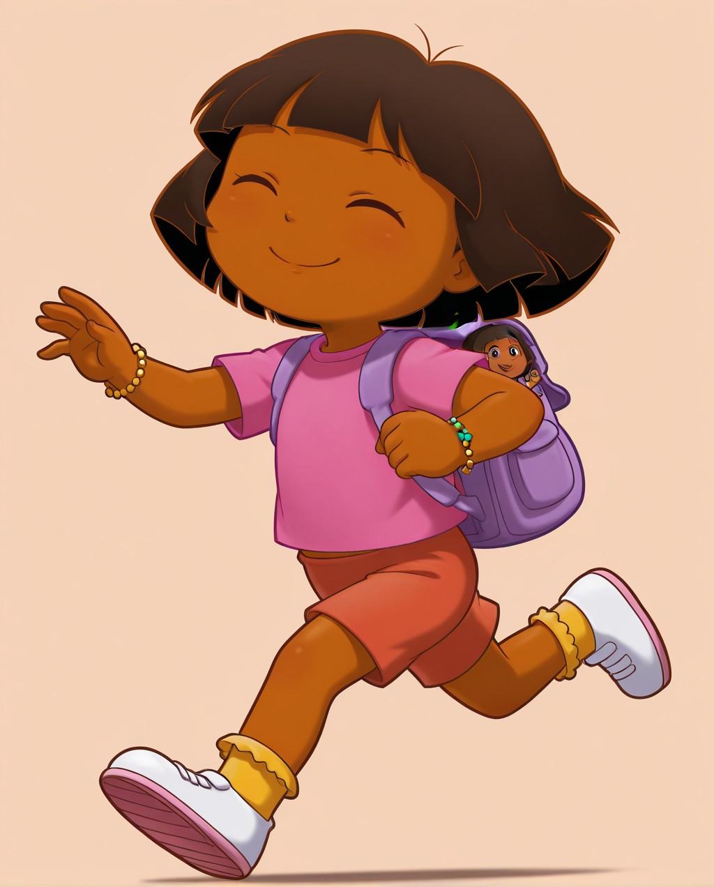 short hair,  simple background,  bag on Tensor.Art