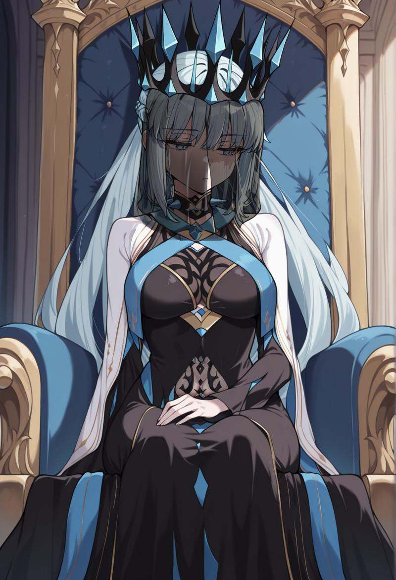 1girl,  long hair,  grey hair on Tensor.Art