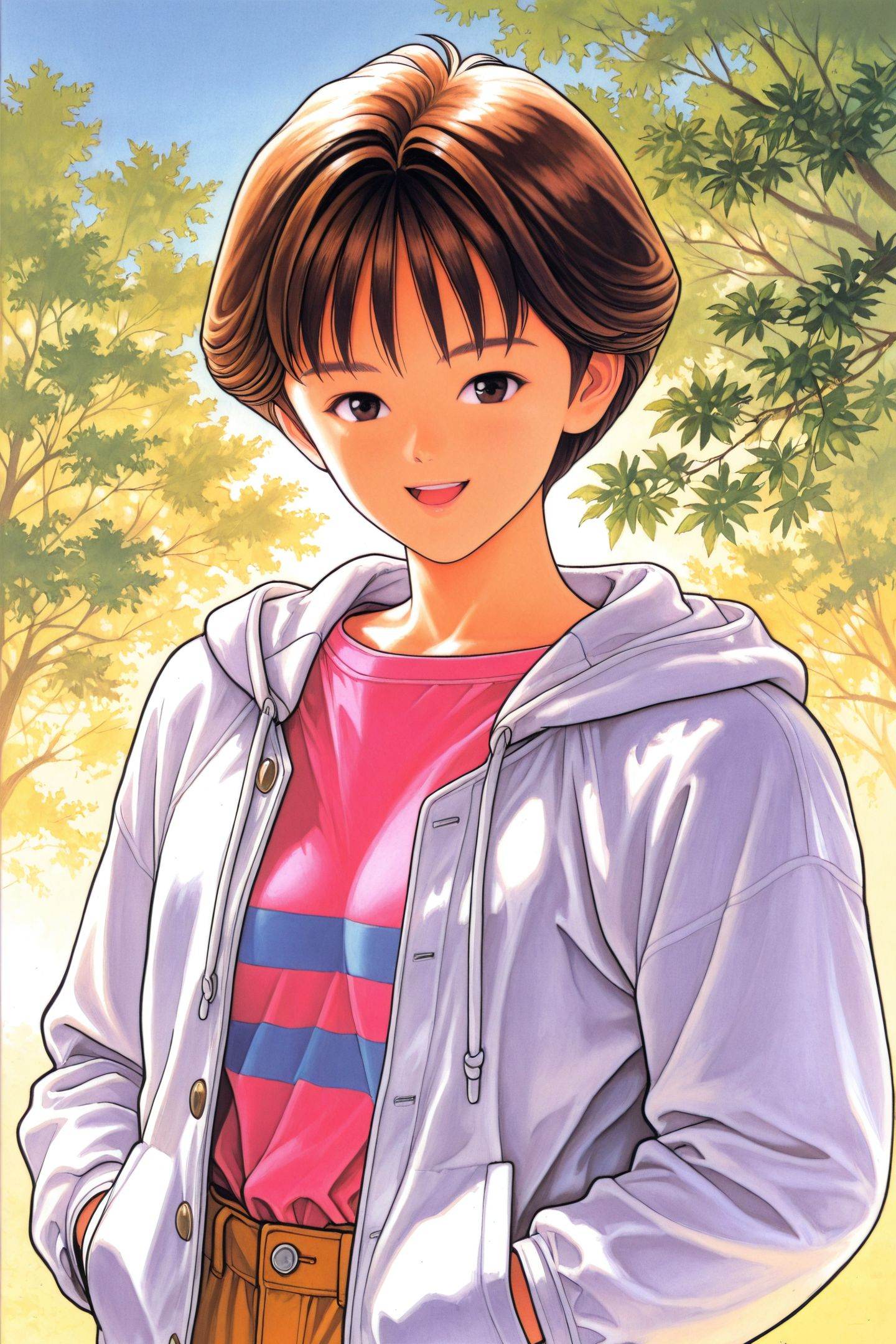 Katsura Masakazu Style,  Ami Kurimoto,  brown hair on Tensor.Art