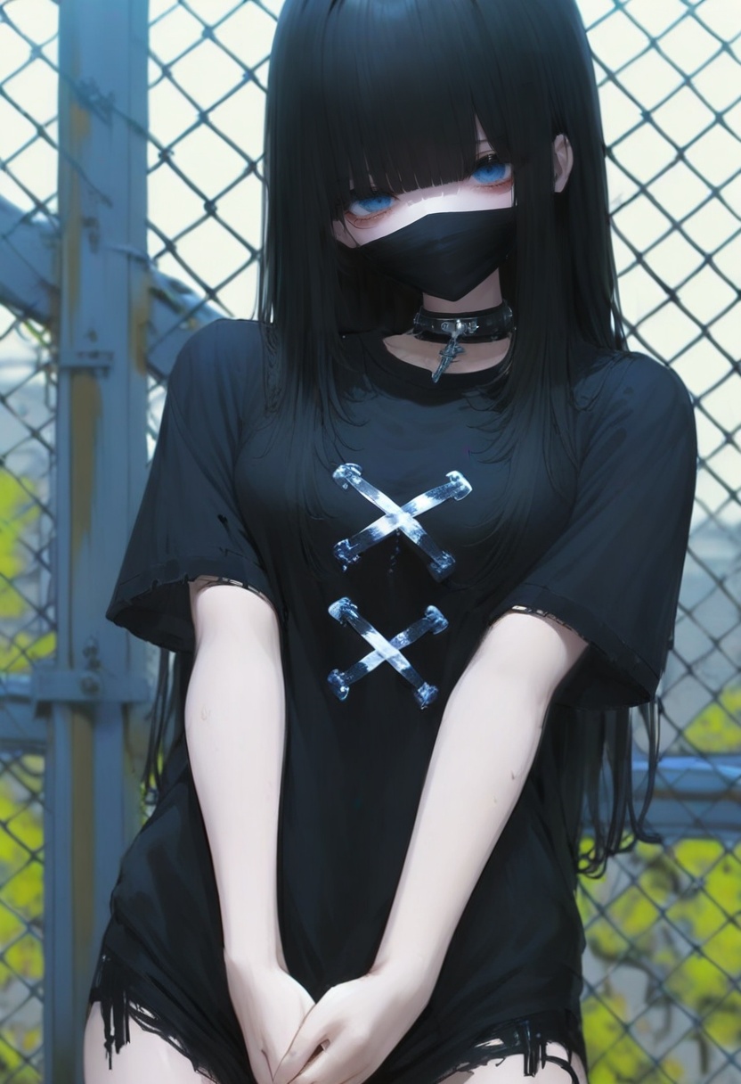 1girl,  solo,  mouth mask on Tensor.Art