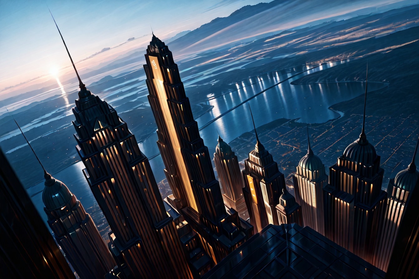 Art Deco,  building,  city on Tensor.Art