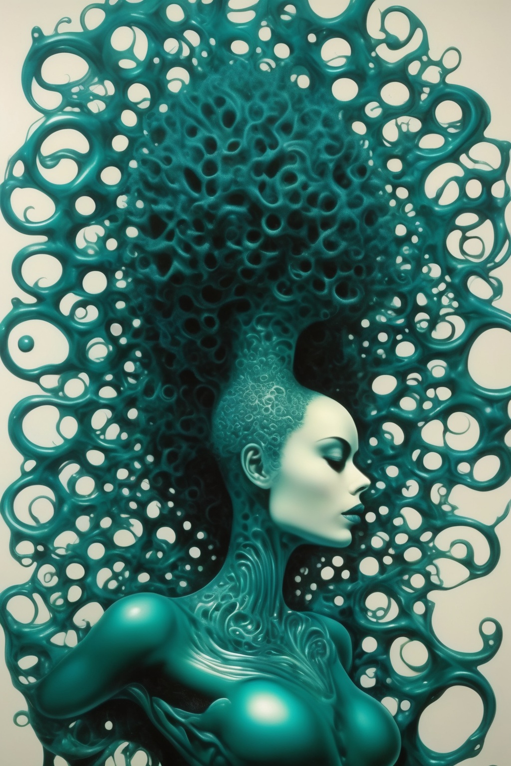 Philippe Druillet Style - teal in the style of neri oxman on Tensor.Art
