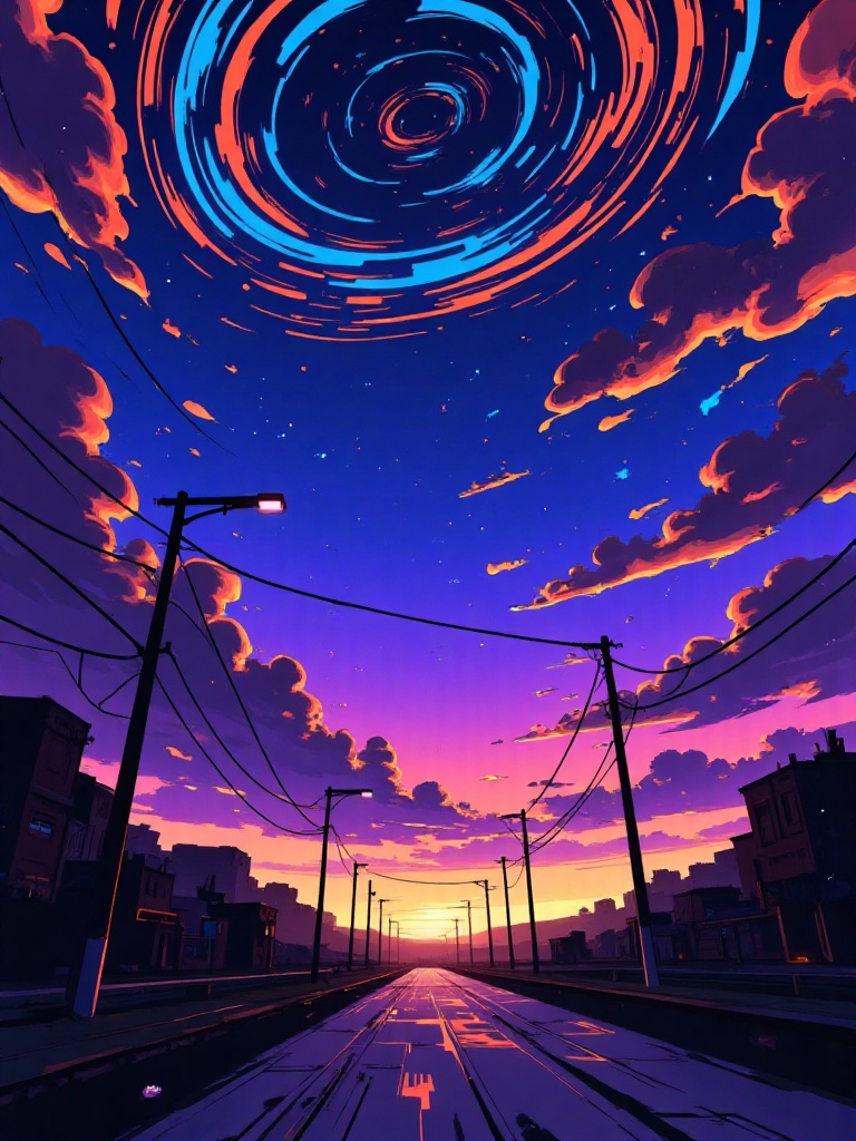 The image is a vibrant,  digital illustration in a stylized,  semi-realistic sci-fi art style. The scene depicts a dramati...