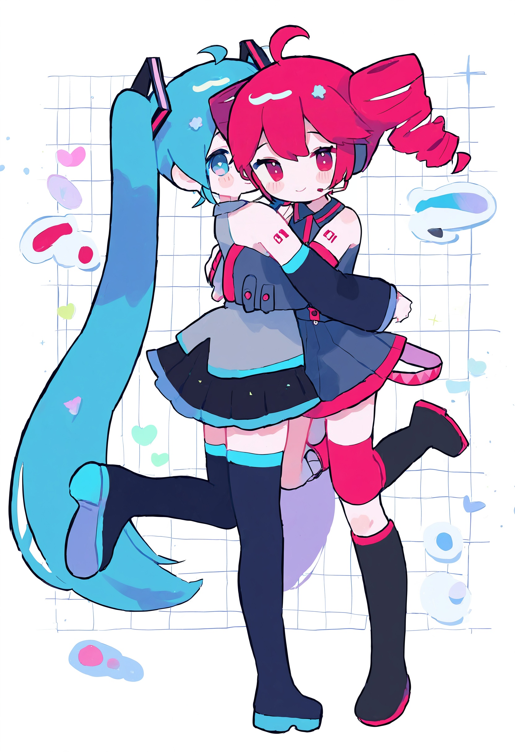 2girls,  cotono \(nazekun\),  hatsune miku on Tensor.Art