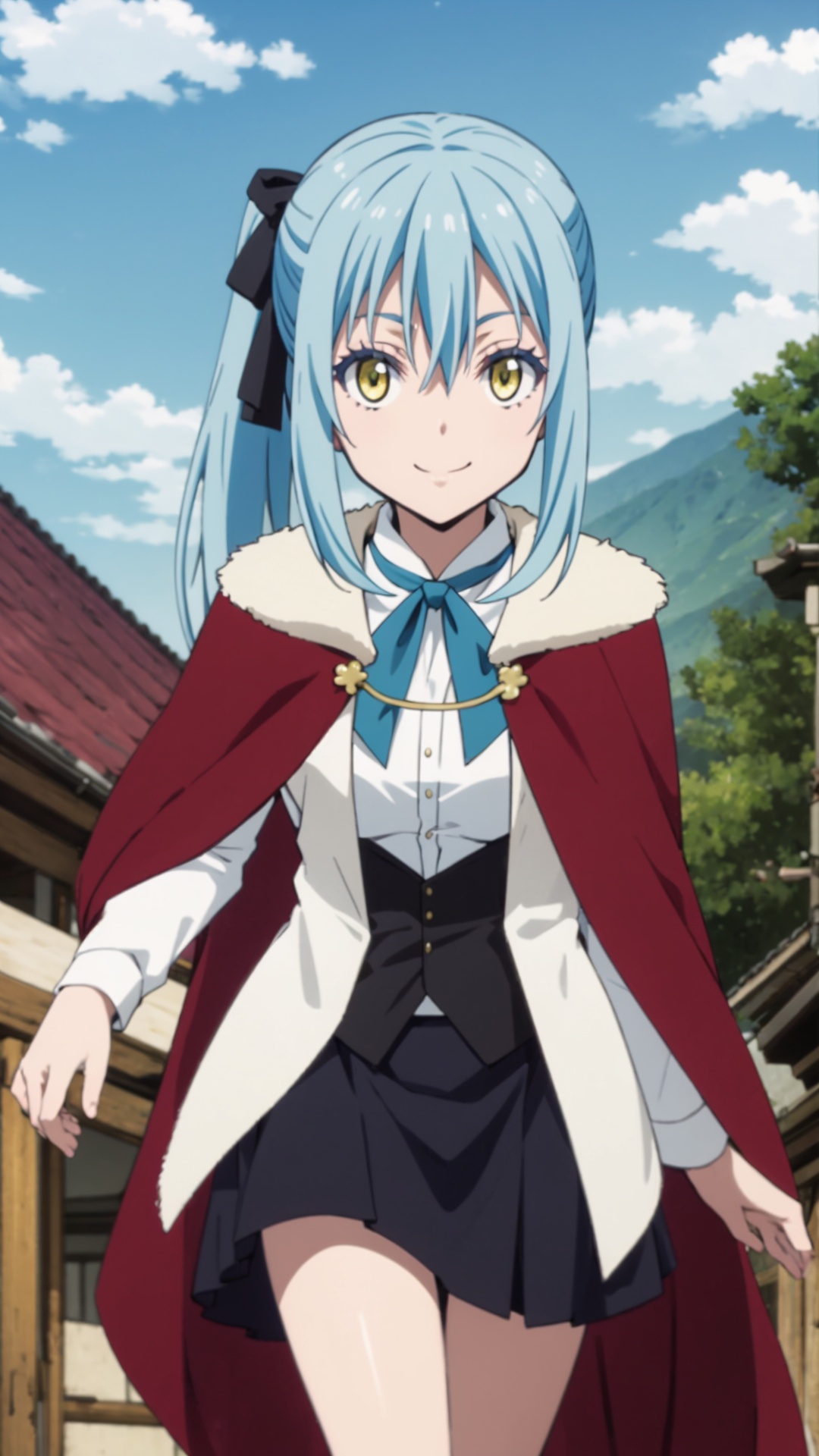 rimuru tempest,  smile,  blue hair on Tensor.Art