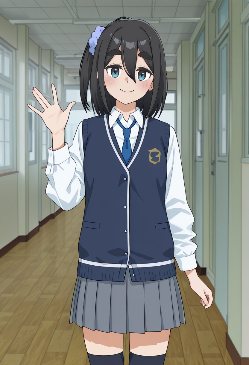 Satsuki AMAMIYA,  side ponytail,  blue scrunchie by wiehhg_37 on Tensor.Art