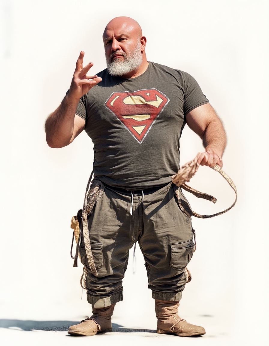 <lora:FLUX_RUSSPAULS:1>,1boy,RUSSPAULS,muscle,hairy body,t-shirt,pants,