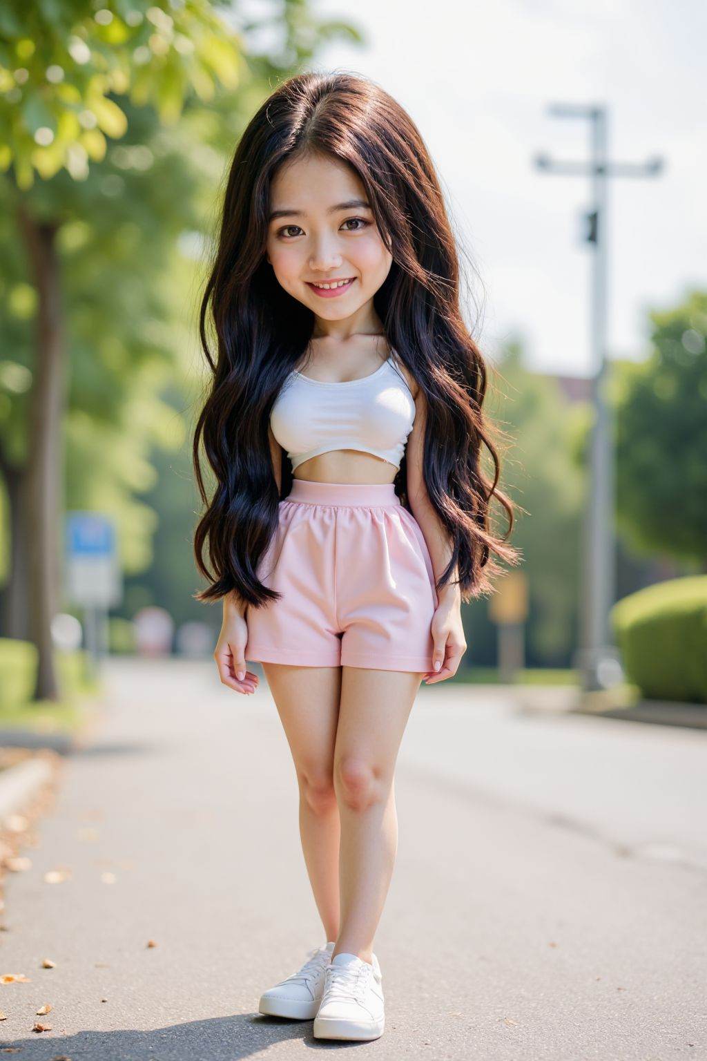 chibi,  large breasts,  extremely slim waist on Tensor.Art