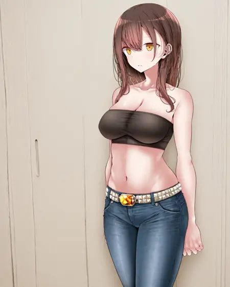 1girl,  large breasts,  brunette with side part on Tensor.Art