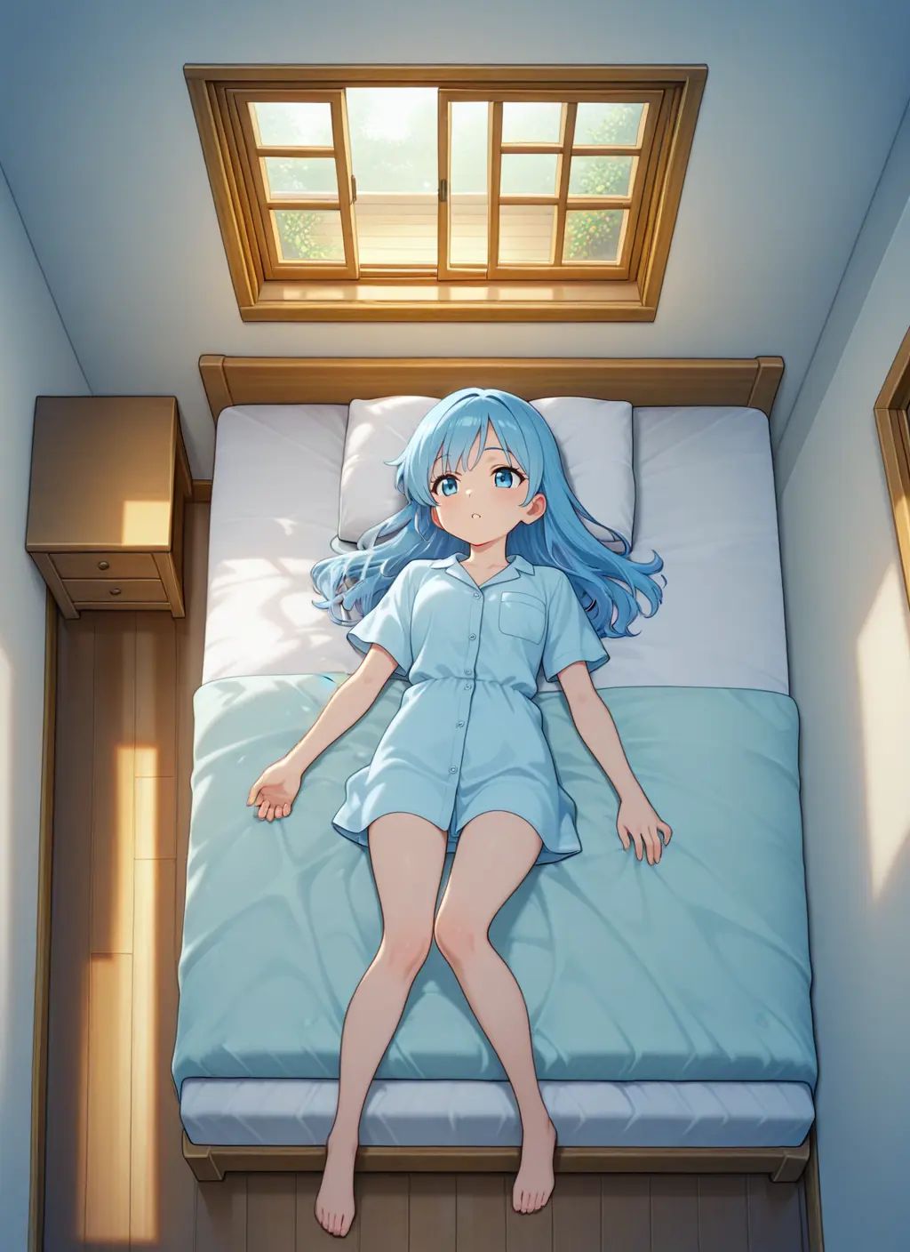 1girl,  blue hair,  blue eyes on Tensor.Art