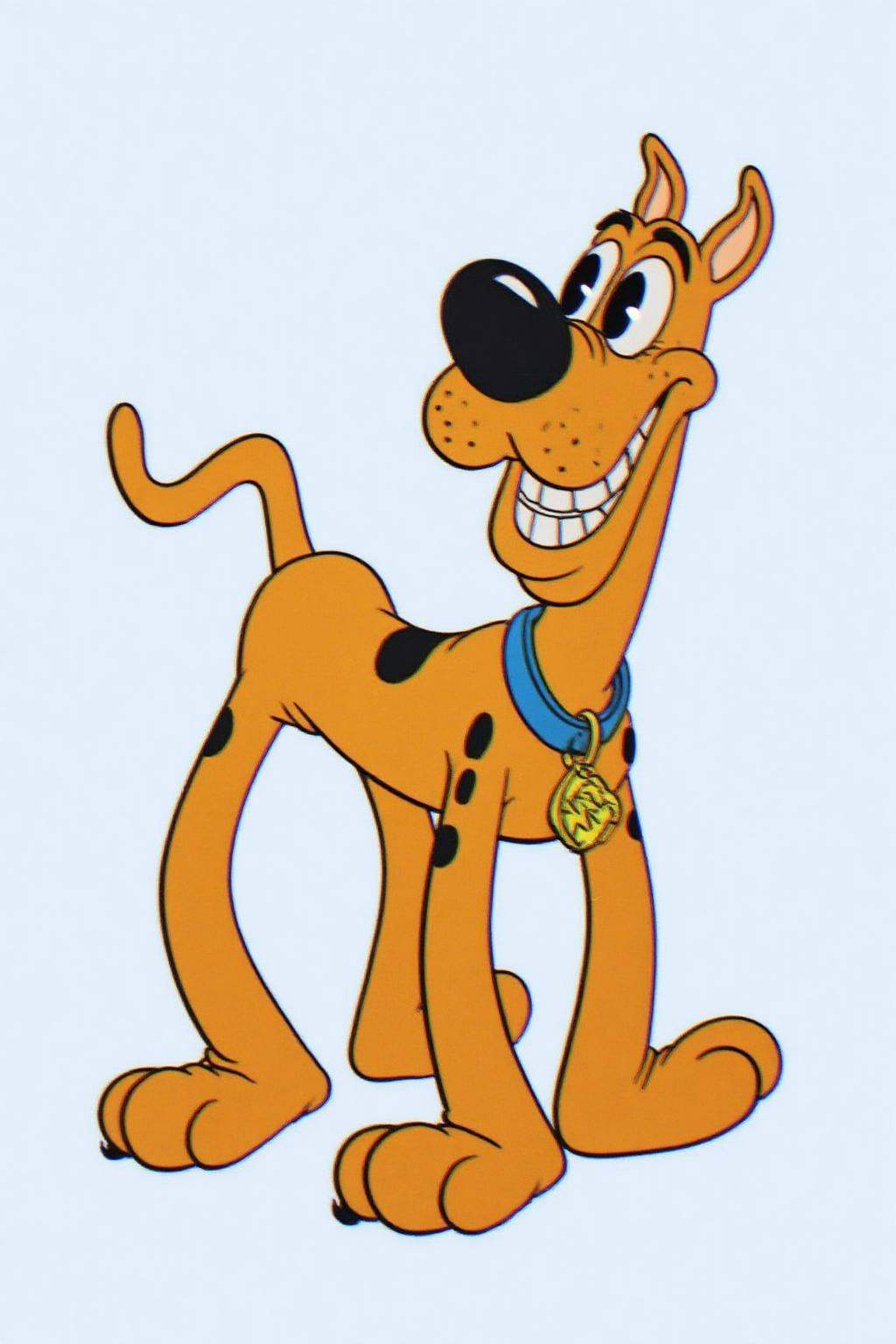 rubber hose animation style.Scooby-Doo,  the cartoon Great Dane,  with orange and brown fur on Tensor.Art