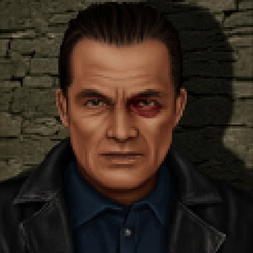 JA2 style portrait of a man,  depicted in a realistic,  somewhat gritty style. The subject is a middle-aged man with a rug...