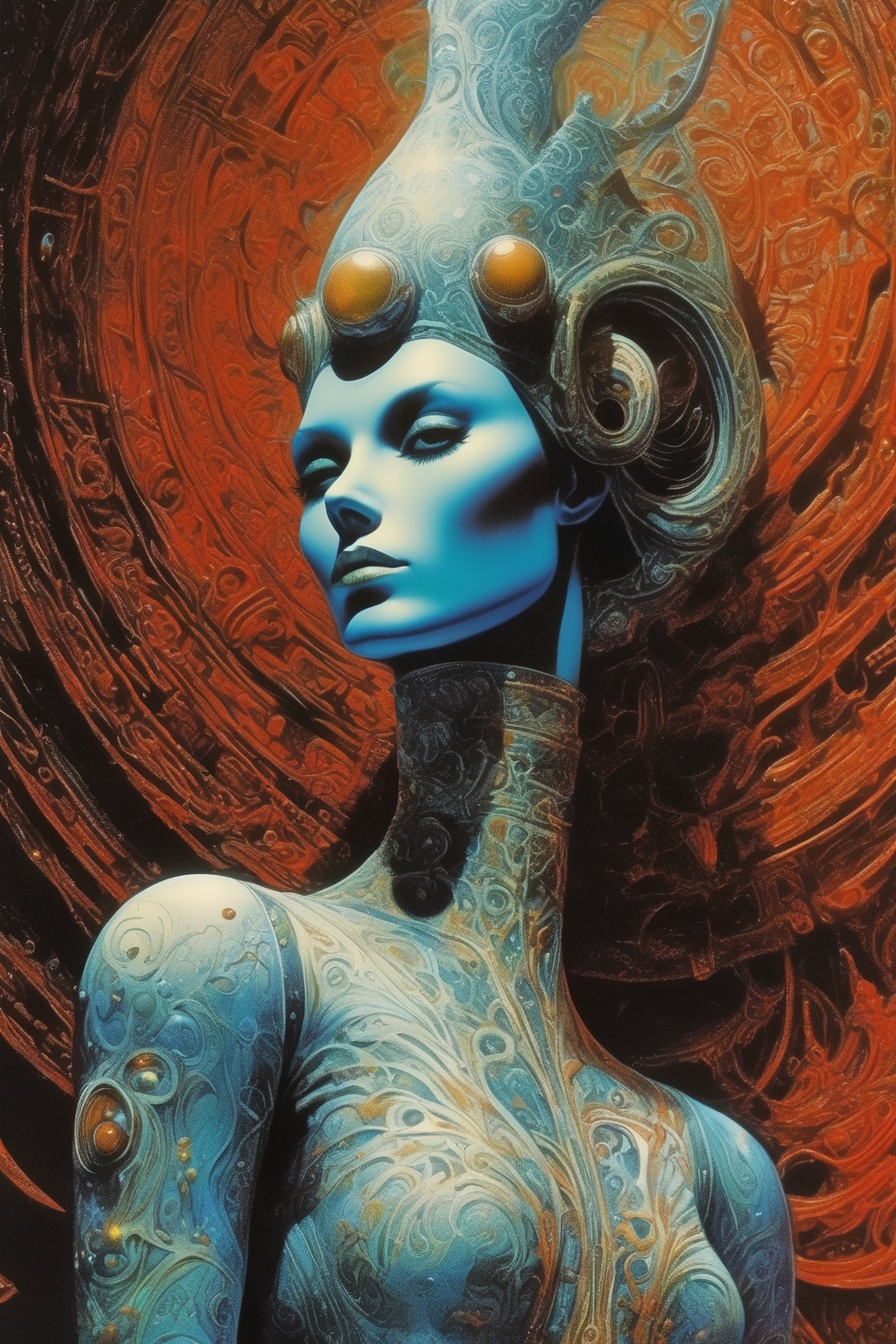 Philippe Druillet Style - In the unpublished and breathtaking image from the Yragaêl album by Philippe Druillet,  the esse...