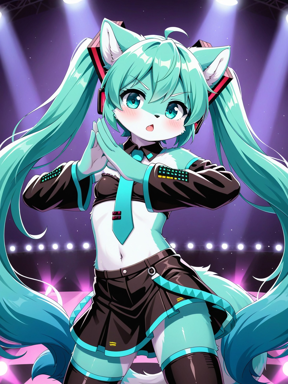 furry miku,  kemono fox,  jojo pose on Tensor.Art