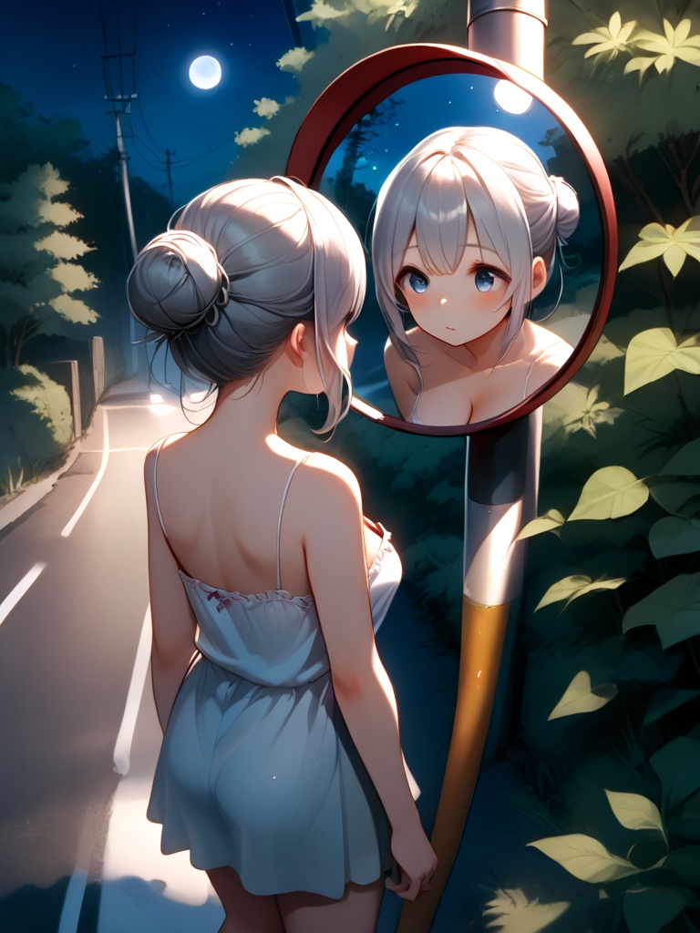 score_9,  source_anime,  convex mirror on utility pole on Tensor.Art