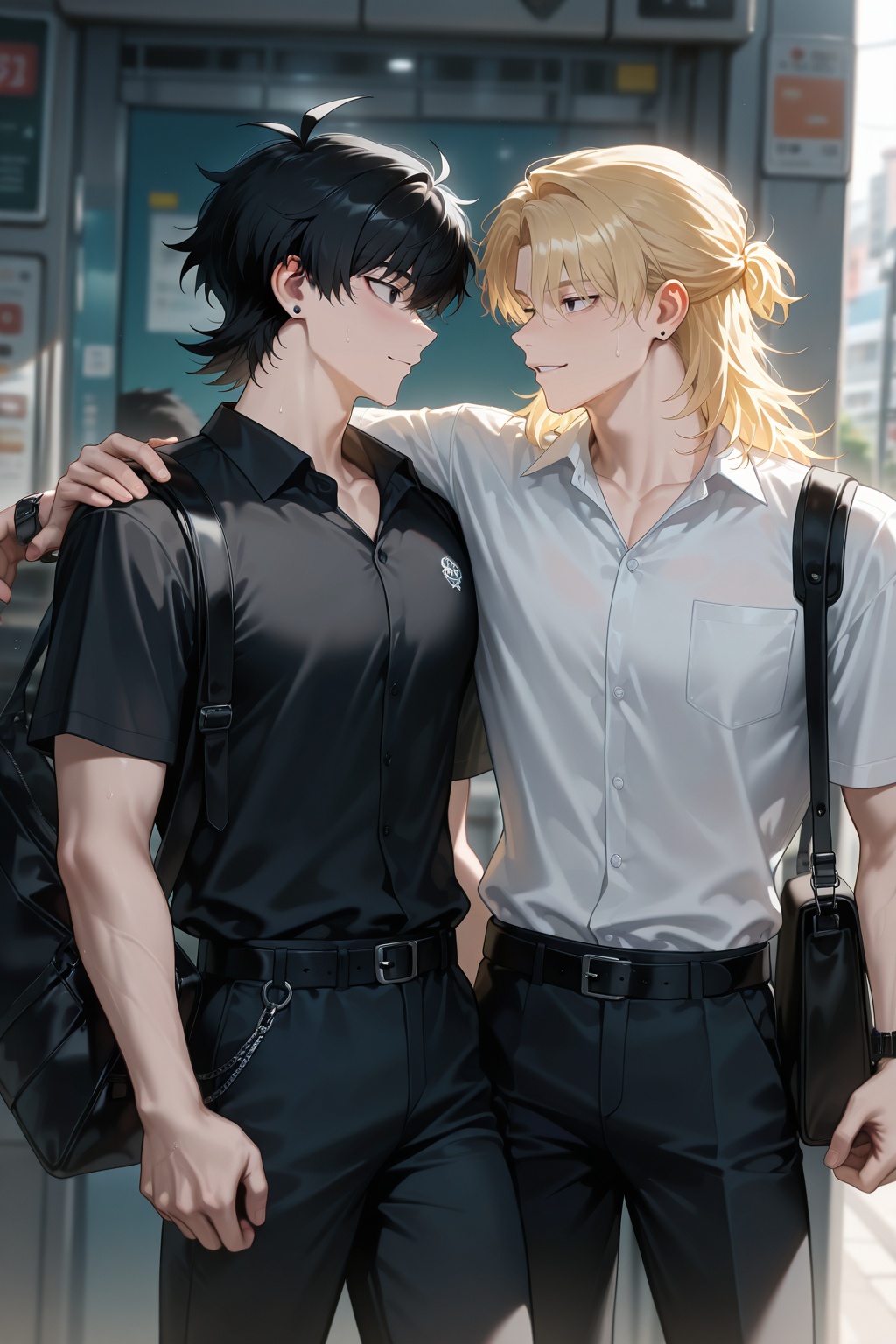 2boys,  muscular male,  delinquent on Tensor.Art