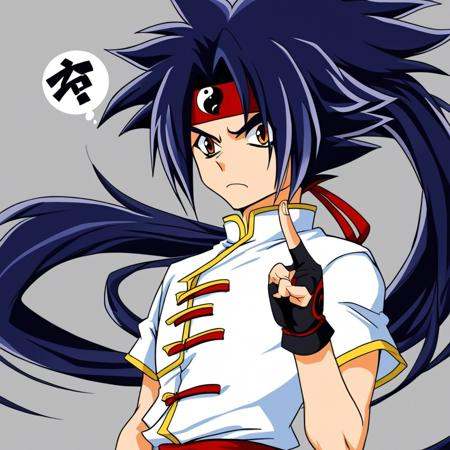 source_anime,  eyes close,  dark hair with a prominent tuft in the front on Tensor.Art