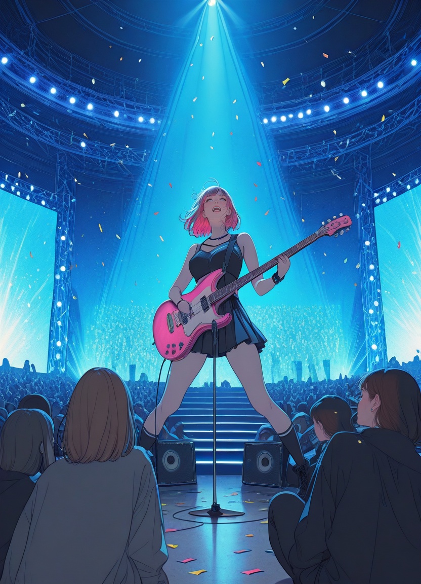 3girls,  musical instruments,  band on Tensor.Art