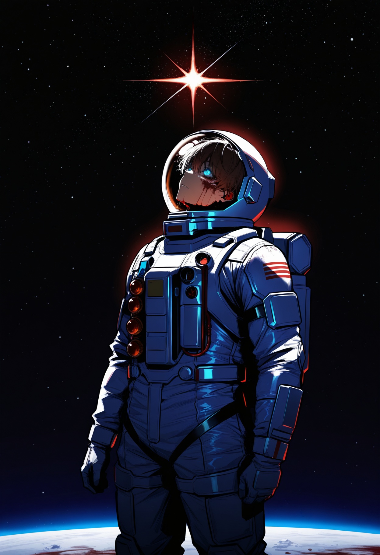blood,  spacesuit,  science fiction on Tensor.Art