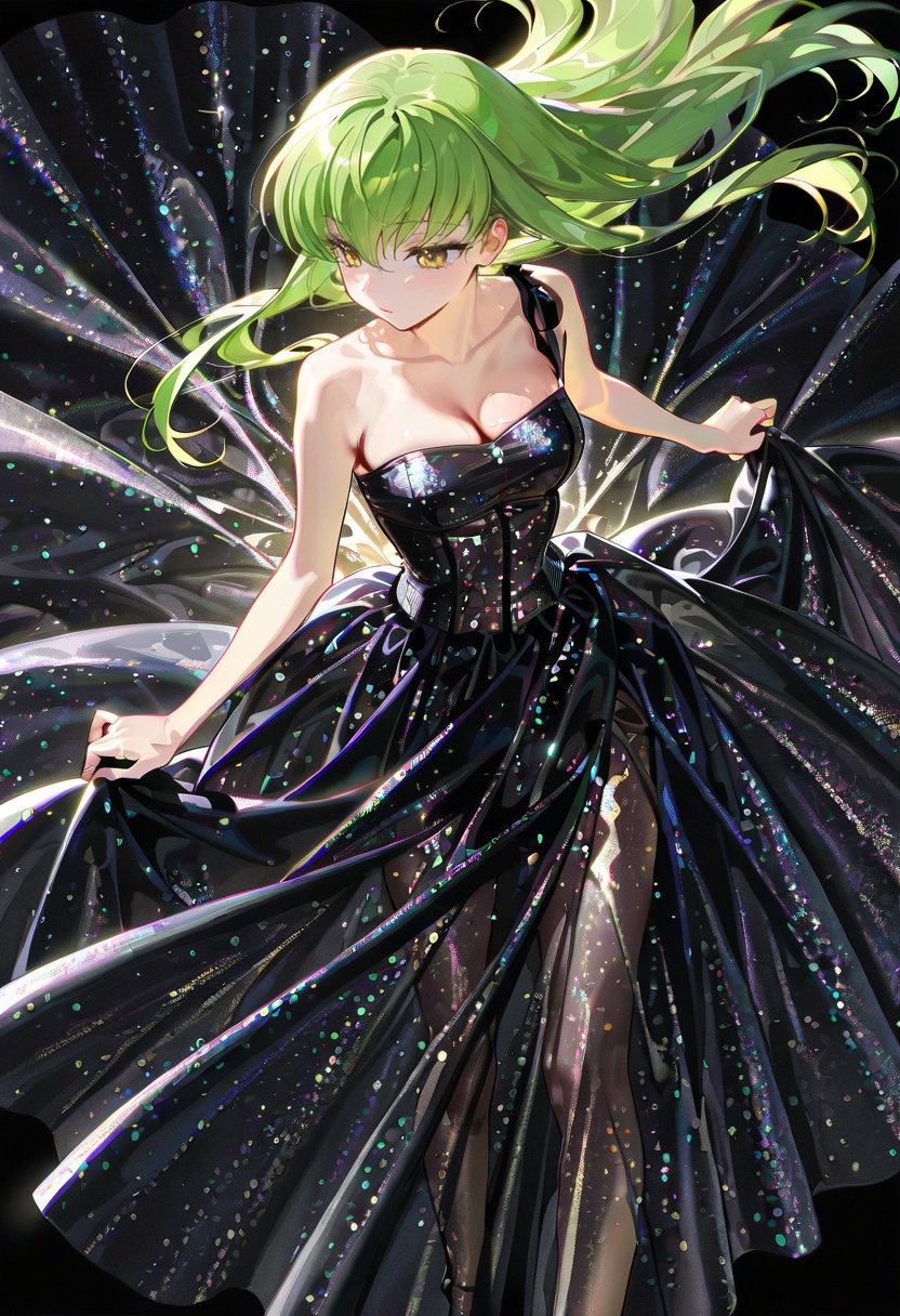 solo,  1girl,  black dress on Tensor.Art