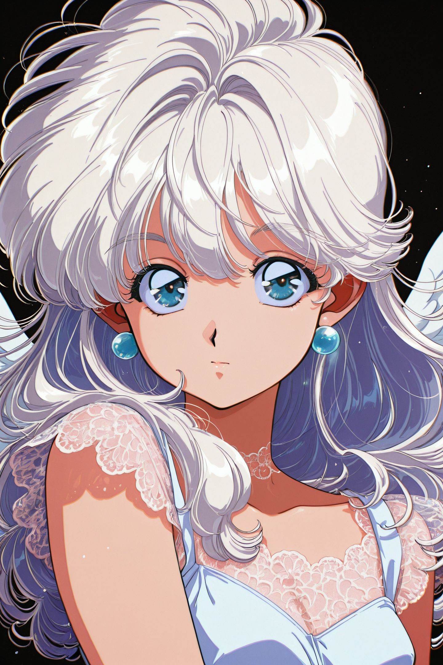 hrn_yc Style,  white hair,  1girl on Tensor.Art