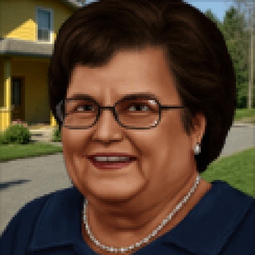 JA2 style portrait of a middle aged woman with a detailed,  realistic approach to the facial features. The woman has short...