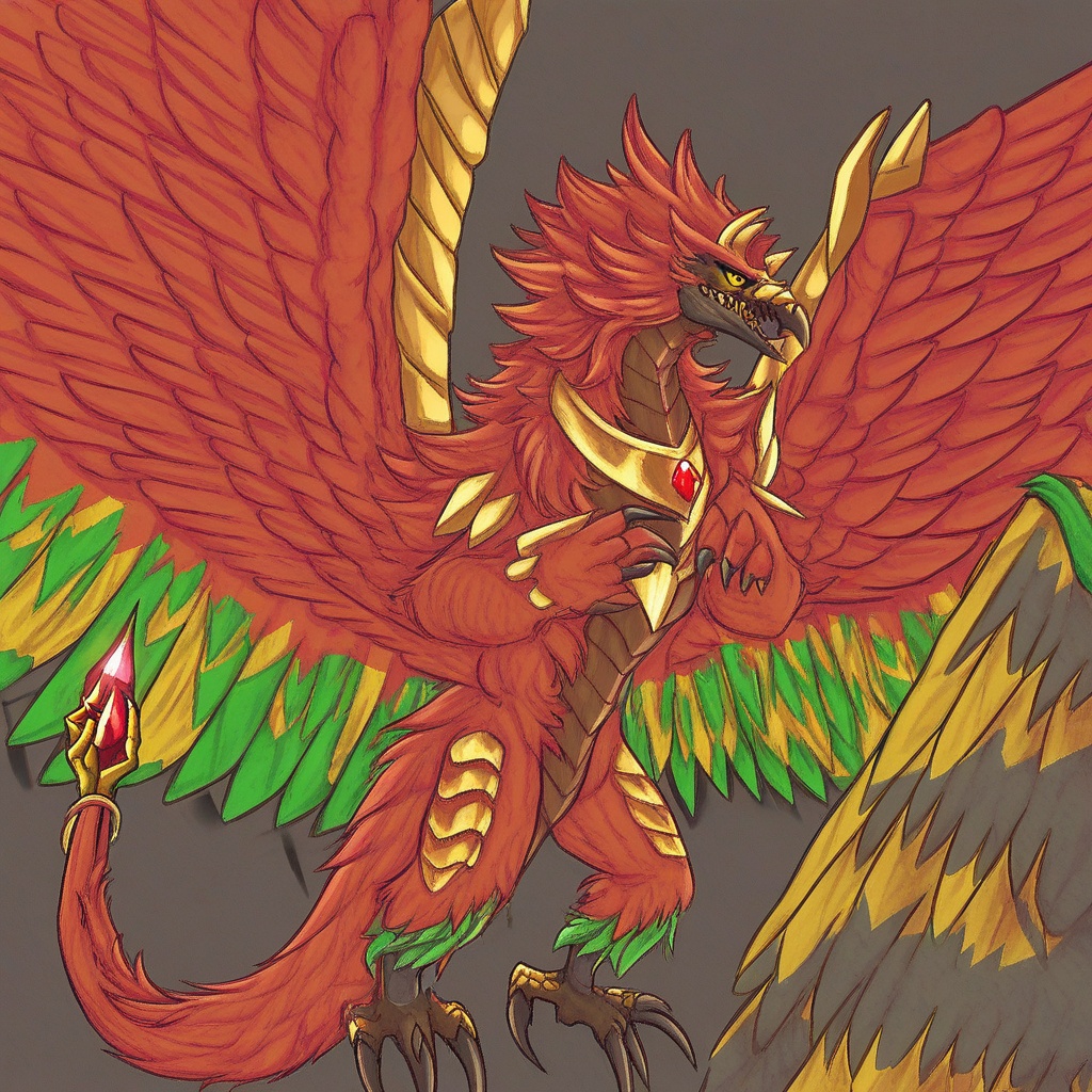 Yharon,  golden horns,  tail on Tensor.Art