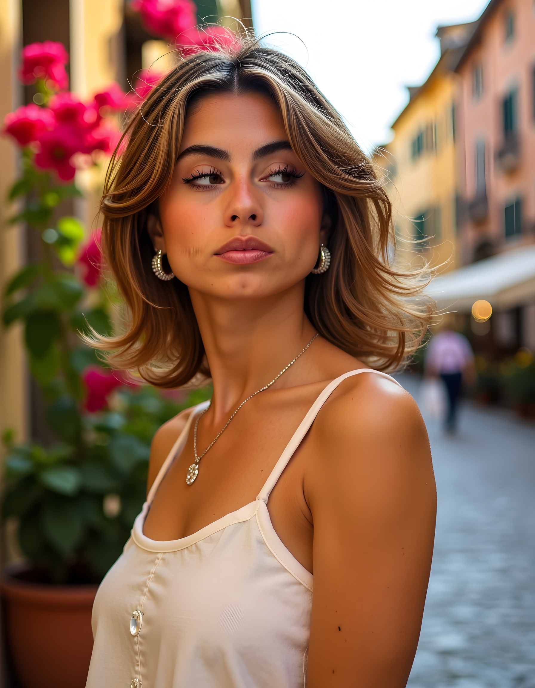 In a vibrant,  sun-drenched Italian piazza adorned with the rich hues of blooming flowers and aged cobblestones,  Iggy on...