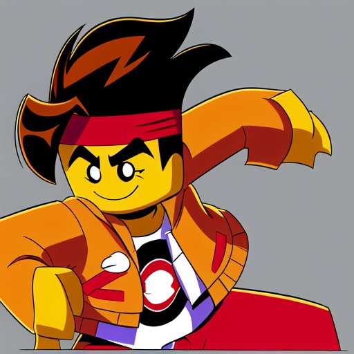 Mk,  Orange jacket with red pockets,  white shirt on Tensor.Art