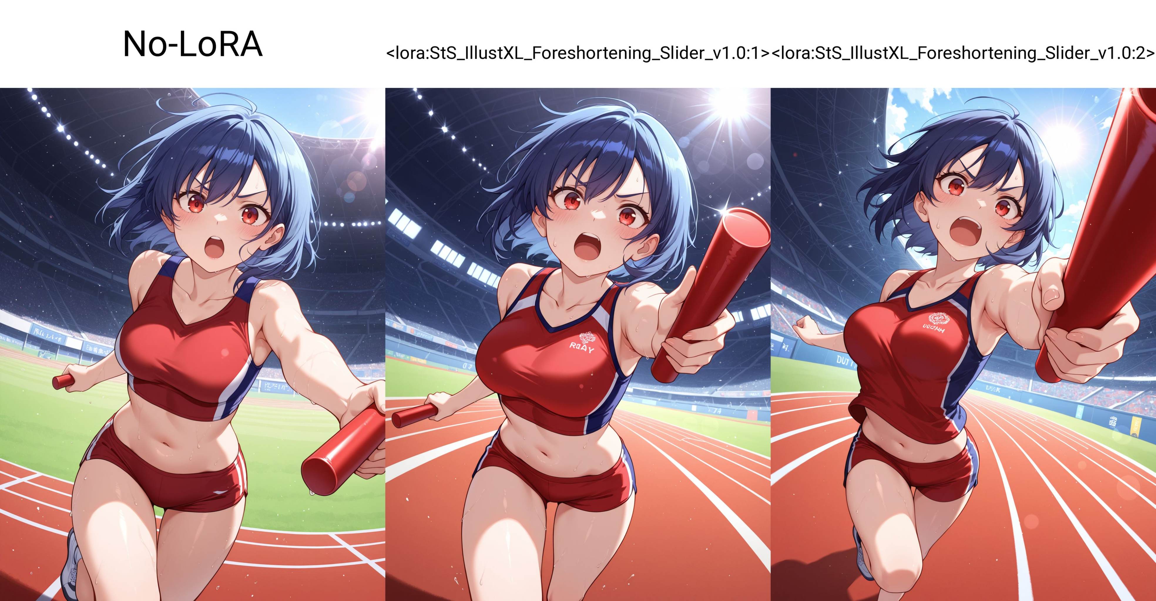 (foreshortening,  fisheye lens),  (relay race) on Tensor.Art