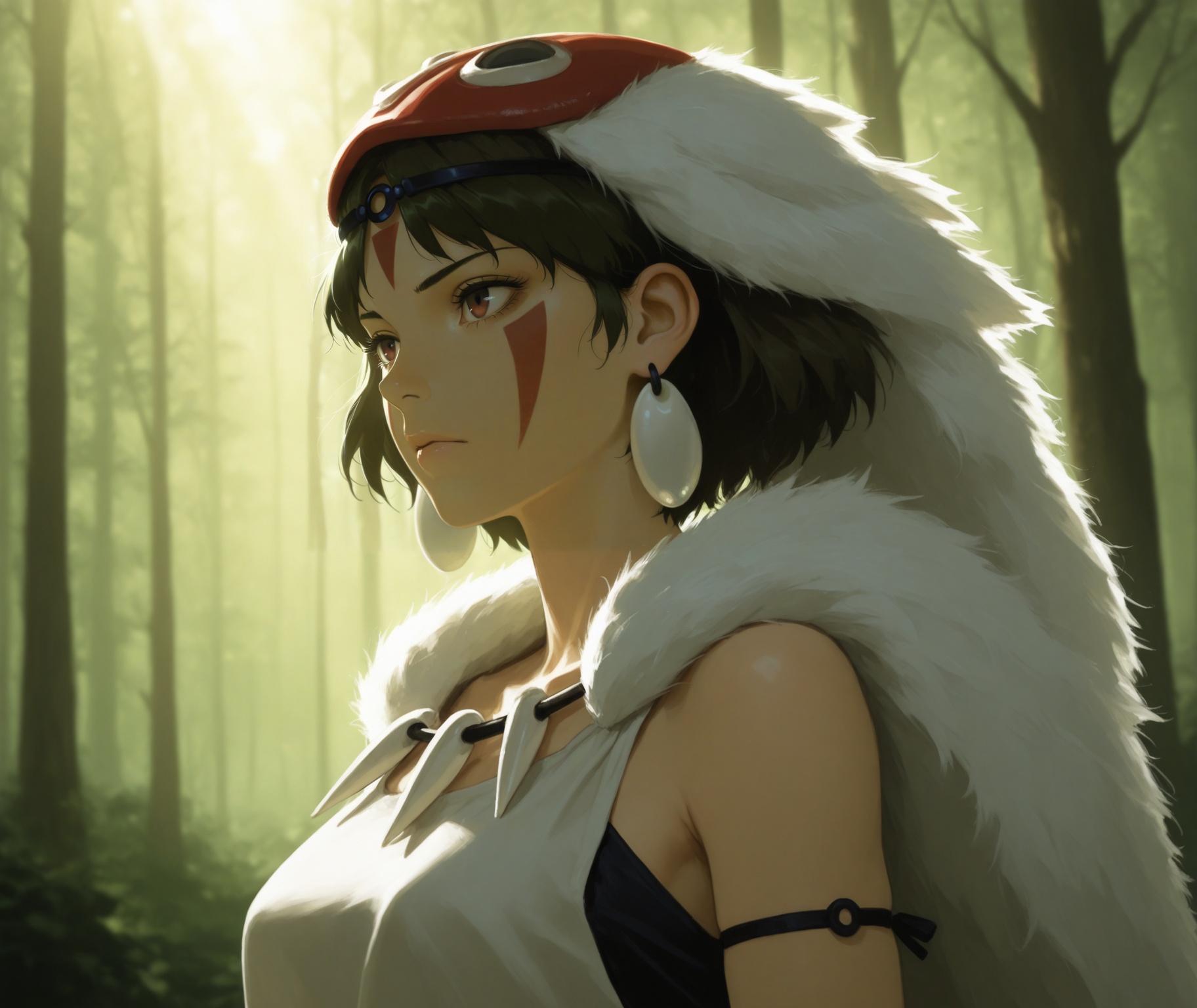 anime coloring,  1girl,  san \(mononoke hime\) on Tensor.Art