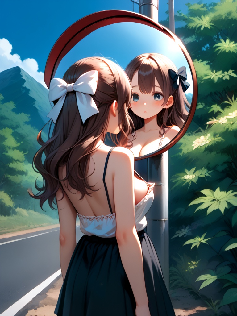 score_9,  source_anime,  convex mirror on utility pole on Tensor.Art