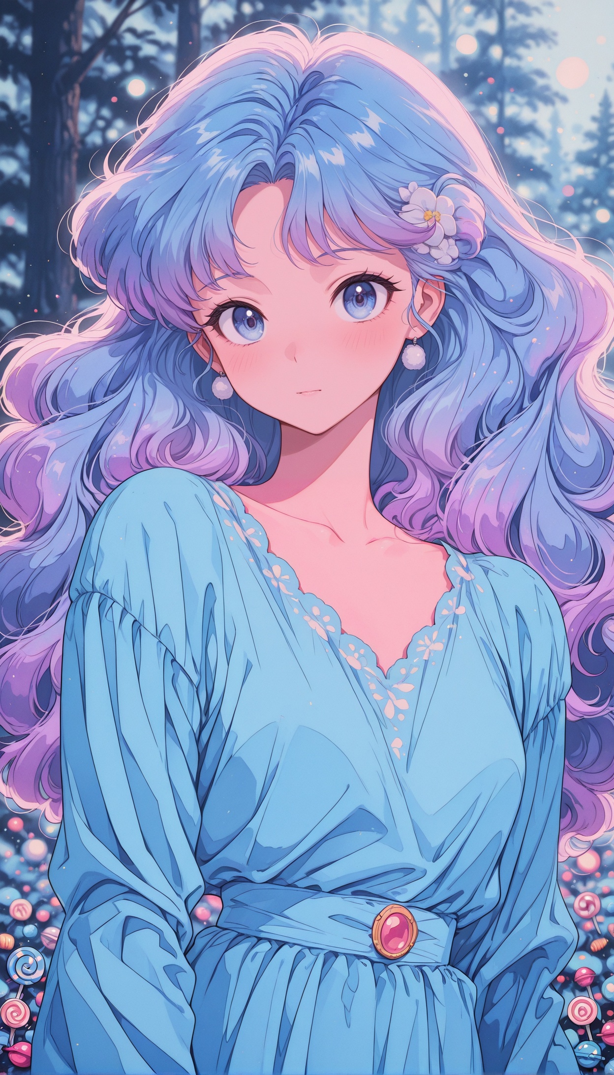 1girl,  half-body,  pastel violet hair on Tensor.Art
