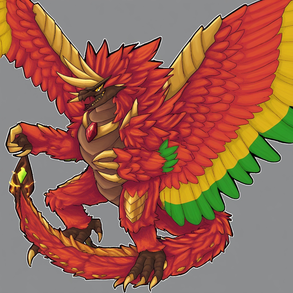 Yharon,  golden horns,  tail on Tensor.Art