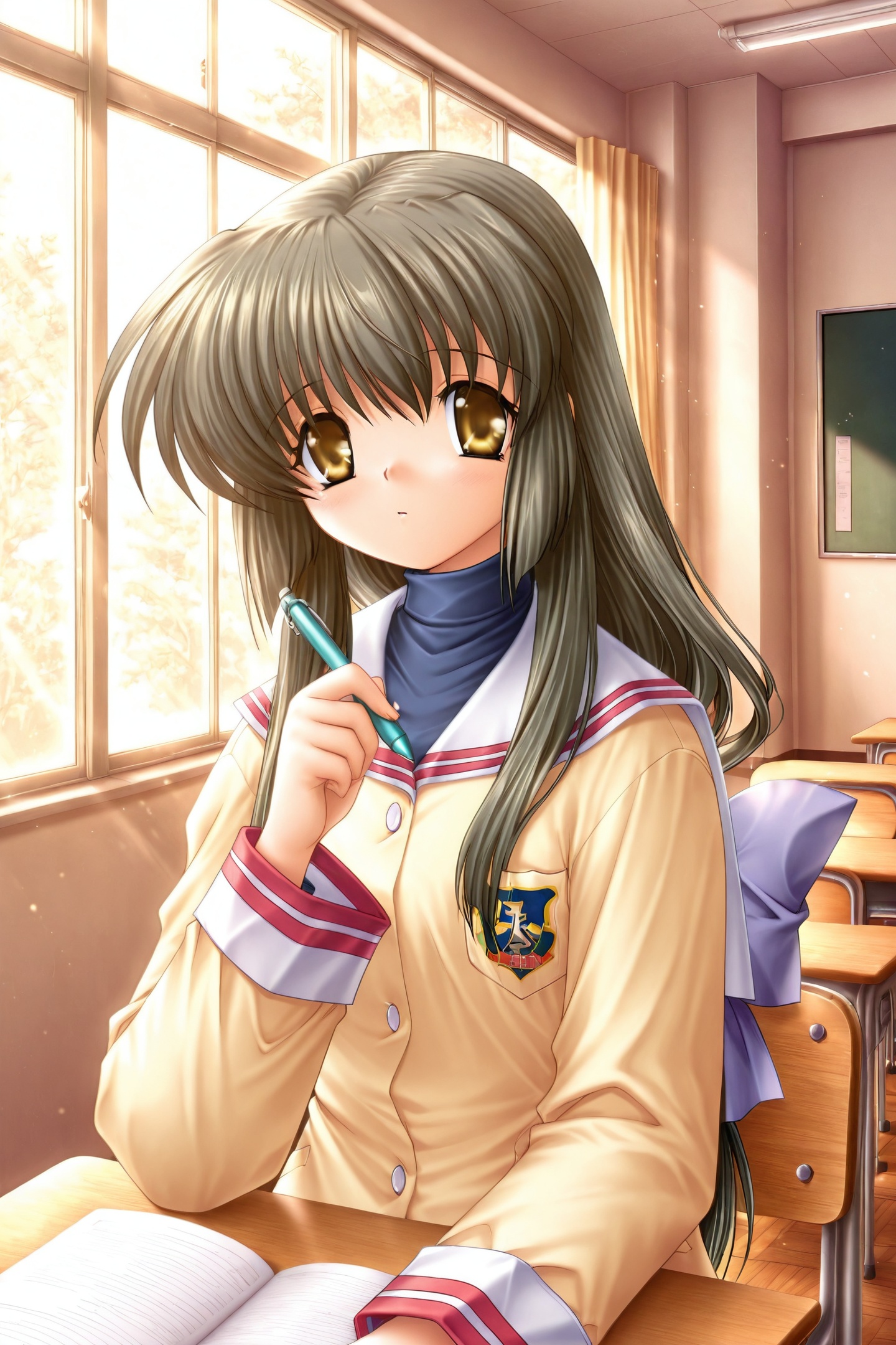 Game CG Style,  1girl,  hikarizaka private high school uniform on Tensor.Art