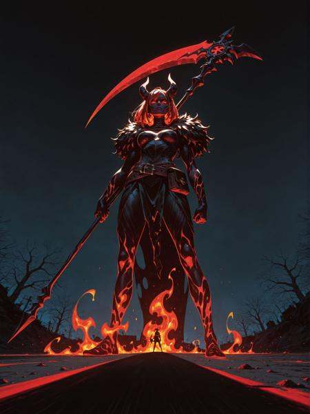 illu2025,  1girl,  red glowing demonic scythe on Tensor.Art