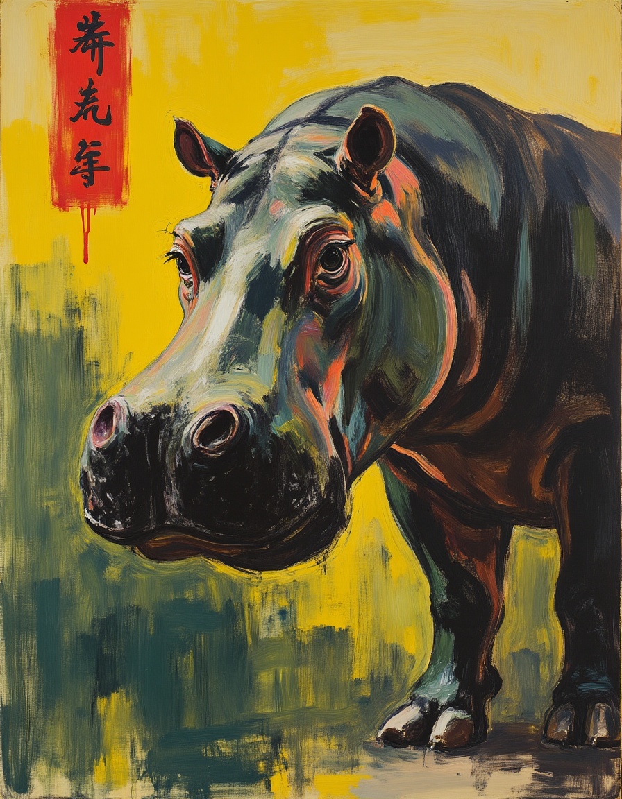 m0d3rnstr0k3s ming dynasty hippopotamus on Tensor.Art
