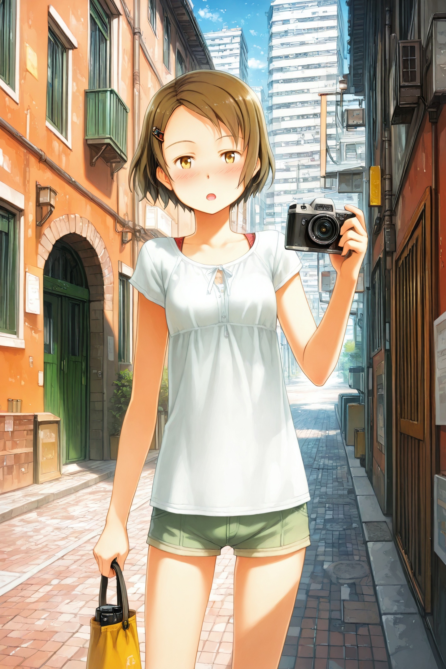 1girl,  solo,  shorts on Tensor.Art